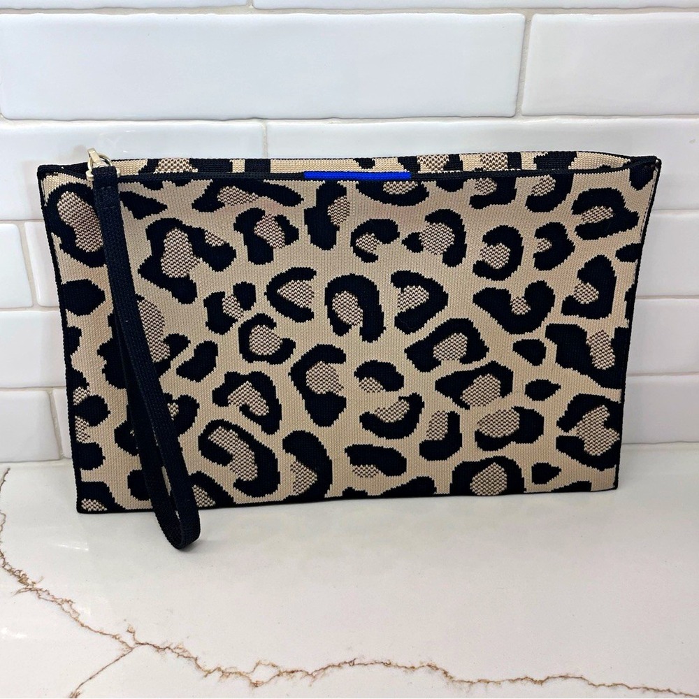 Rothy's The Wristlet in Desert Cat Pattern Clutch Purse Handbag with Zipper NWOT